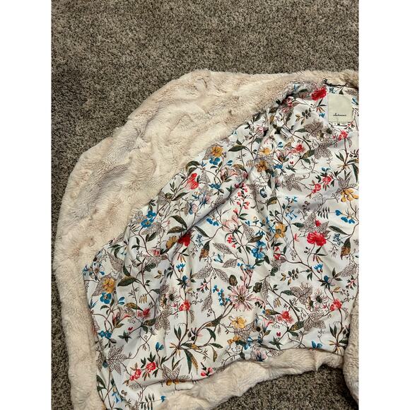 Anthropologie Elevenses Boho Faux Fur Cream Vest Size M Cozy Wintercore Fall - Picture 6 of 8